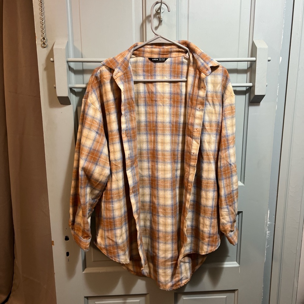 Urban Pipeline Orange and White Lightweight Shirt Jacket